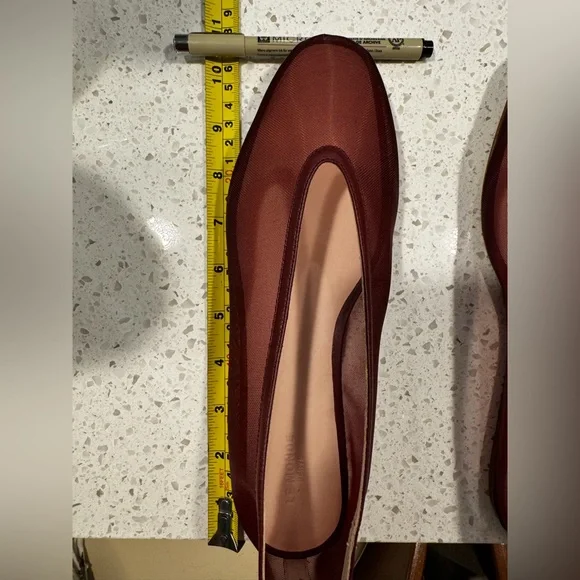 NIB Le Monde Beryl Luna Mesh and leather sole burgundy ballet flat shoes 39 - Picture 2 of 10